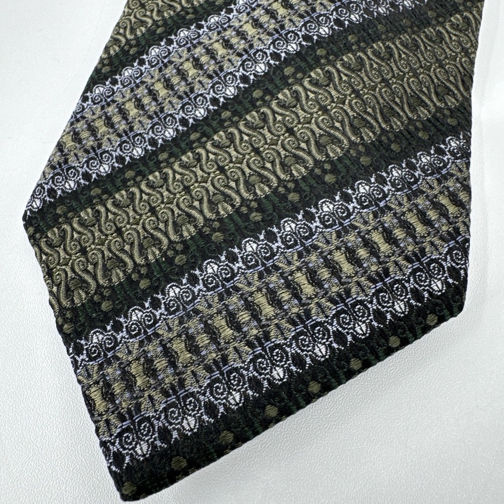 Kolte Italy Vintage Necktie New Mens 100% Silk Tie Green Modern Design 57"